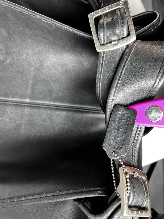 VTG 90's COACH LEGACY 5206 Black Leather Foldover Flap Messenger Briefcase - Picture 8 of 12